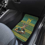 Custom South Africa Rugby Bokke Mascot Car Mats With Flag Style