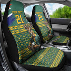 Custom South Africa Rugby Bokke Mascot Car Seat Cover With Flag Style