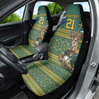 Custom South Africa Rugby Bokke Mascot Car Seat Cover With Flag Style