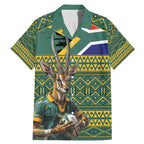 Custom South Africa Rugby Bokke Mascot Family Matching Mermaid Dress and Hawaiian Shirt With Flag Style