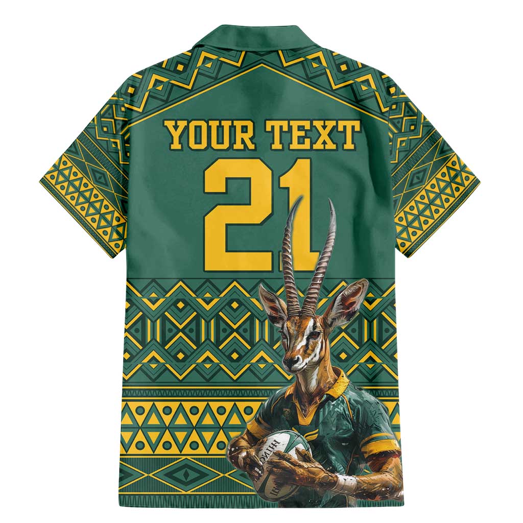 Custom South Africa Rugby Bokke Mascot Family Matching Mermaid Dress and Hawaiian Shirt With Flag Style