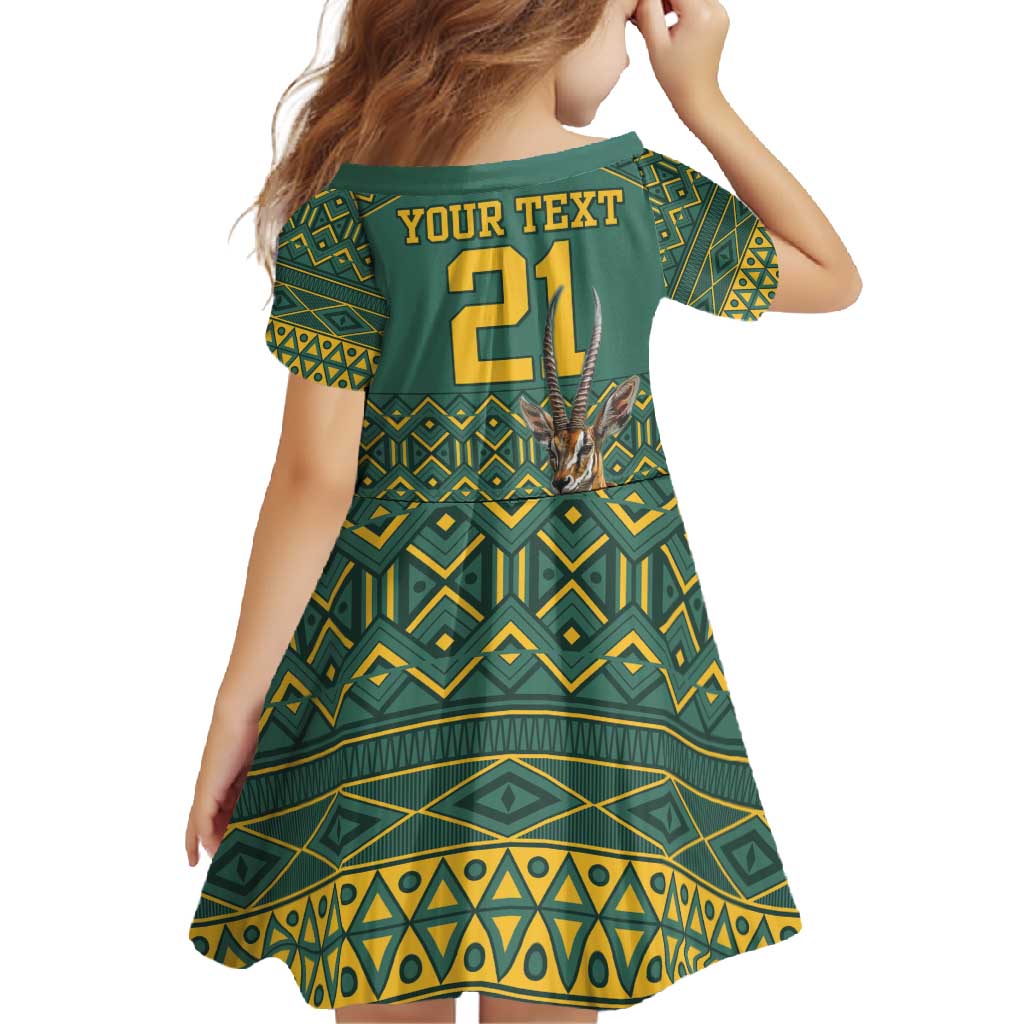 Custom South Africa Rugby Bokke Mascot Family Matching Off Shoulder Maxi Dress and Hawaiian Shirt With Flag Style