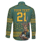 Custom South Africa Rugby Bokke Mascot Family Matching Summer Maxi Dress and Hawaiian Shirt With Flag Style