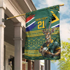 Custom South Africa Rugby Bokke Mascot Garden Flag With Flag Style