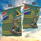 Custom South Africa Rugby Bokke Mascot Garden Flag With Flag Style