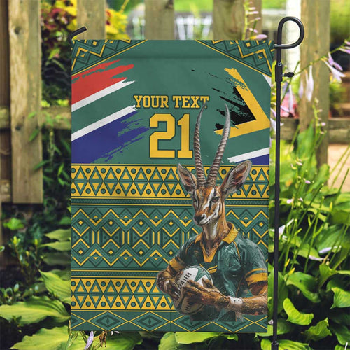 Custom South Africa Rugby Bokke Mascot Garden Flag With Flag Style