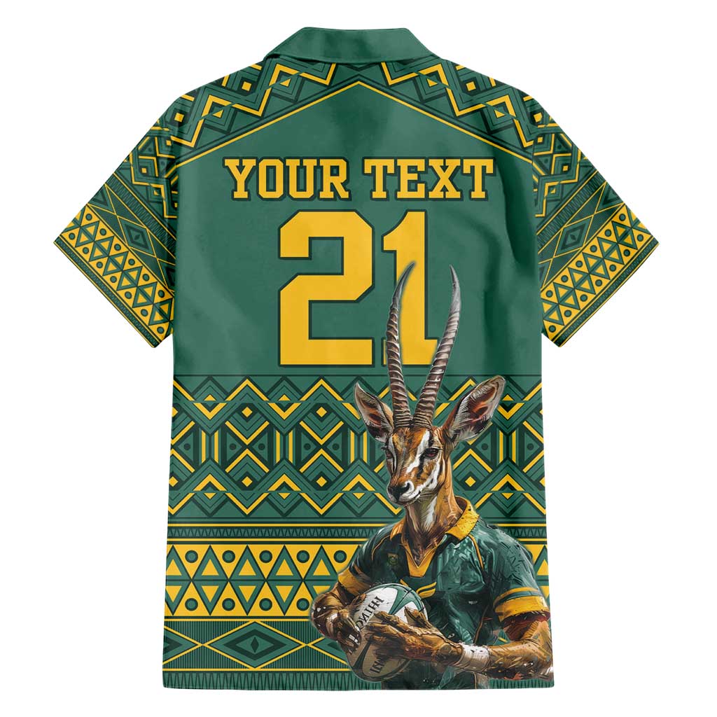 Custom South Africa Rugby Bokke Mascot Hawaiian Shirt With Flag Style