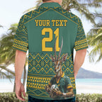 Custom South Africa Rugby Bokke Mascot Hawaiian Shirt With Flag Style
