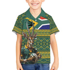 Custom South Africa Rugby Bokke Mascot Hawaiian Shirt With Flag Style