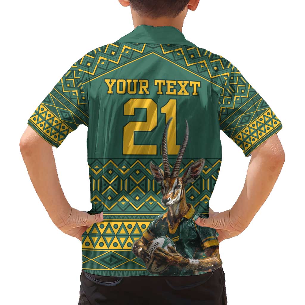 Custom South Africa Rugby Bokke Mascot Hawaiian Shirt With Flag Style