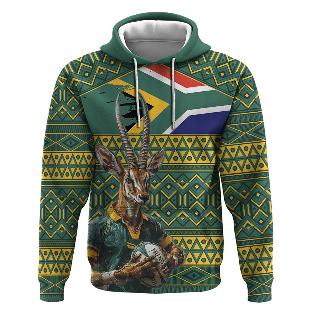 Custom South Africa Rugby Bokke Mascot Hoodie With Flag Style