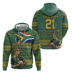 Custom South Africa Rugby Bokke Mascot Hoodie With Flag Style