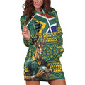Custom South Africa Rugby Bokke Mascot Hoodie Dress With Flag Style