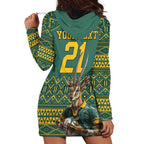 Custom South Africa Rugby Bokke Mascot Hoodie Dress With Flag Style