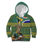 Custom South Africa Rugby Bokke Mascot Kid Hoodie With Flag Style