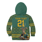 Custom South Africa Rugby Bokke Mascot Kid Hoodie With Flag Style