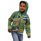 Custom South Africa Rugby Bokke Mascot Kid Hoodie With Flag Style