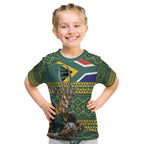 Custom South Africa Rugby Bokke Mascot Kid T Shirt With Flag Style