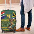 Custom South Africa Rugby Bokke Mascot Luggage Cover With Flag Style