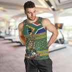 Custom South Africa Rugby Bokke Mascot Men Tank Top With Flag Style