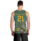 Custom South Africa Rugby Bokke Mascot Men Tank Top With Flag Style