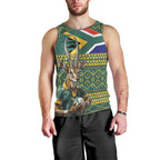 Custom South Africa Rugby Bokke Mascot Men Tank Top With Flag Style