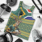 Custom South Africa Rugby Bokke Mascot Men Tank Top With Flag Style