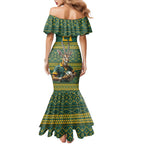 Custom South Africa Rugby Bokke Mascot Mermaid Dress With Flag Style