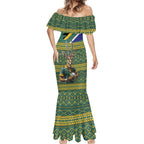 Custom South Africa Rugby Bokke Mascot Mermaid Dress With Flag Style