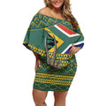 Custom South Africa Rugby Bokke Mascot Off Shoulder Short Dress With Flag Style