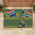 Custom South Africa Rugby Bokke Mascot Rubber Doormat With Flag Style