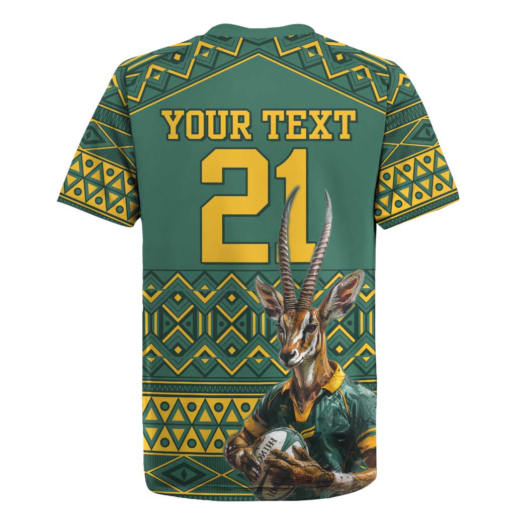 Custom South Africa Rugby Bokke Mascot Rugby Jersey With Flag Style