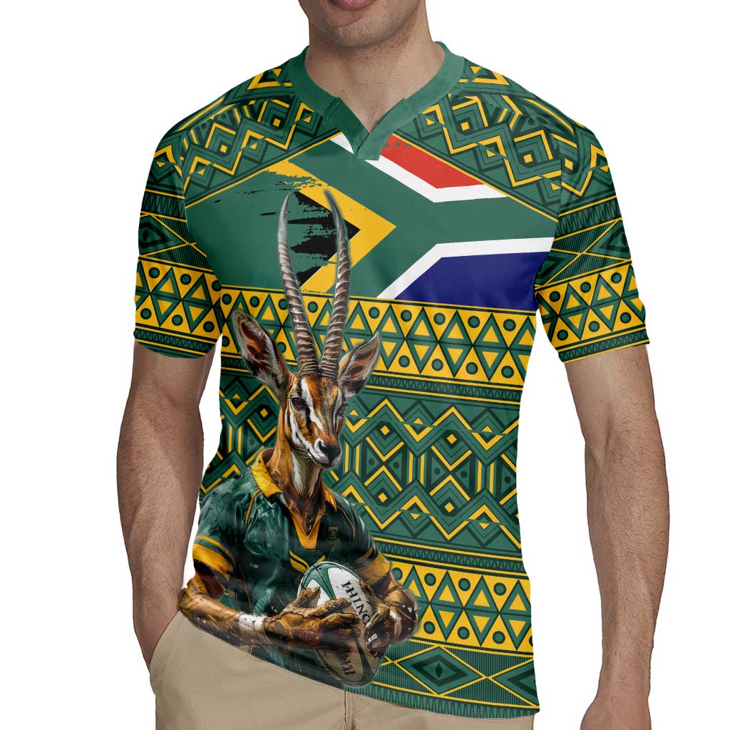 Custom South Africa Rugby Bokke Mascot Rugby Jersey With Flag Style