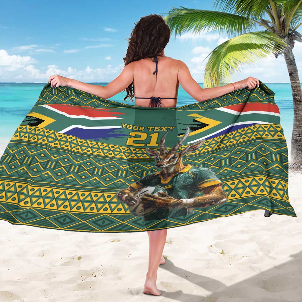 Custom South Africa Rugby Bokke Mascot Sarong With Flag Style