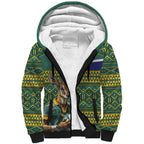 Custom South Africa Rugby Bokke Mascot Sherpa Hoodie With Flag Style