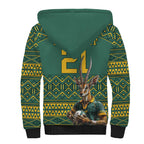 Custom South Africa Rugby Bokke Mascot Sherpa Hoodie With Flag Style