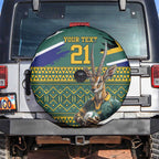 Custom South Africa Rugby Bokke Mascot Spare Tire Cover With Flag Style