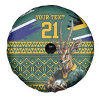 Custom South Africa Rugby Bokke Mascot Spare Tire Cover With Flag Style