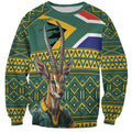 Custom South Africa Rugby Bokke Mascot Sweatshirt With Flag Style