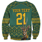 Custom South Africa Rugby Bokke Mascot Sweatshirt With Flag Style