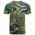 Custom South Africa Rugby Bokke Mascot T Shirt With Flag Style