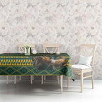 Custom South Africa Rugby Bokke Mascot Tablecloth With Flag Style