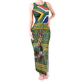 Custom South Africa Rugby Bokke Mascot Tank Maxi Dress With Flag Style