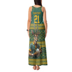 Custom South Africa Rugby Bokke Mascot Tank Maxi Dress With Flag Style