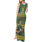 Custom South Africa Rugby Bokke Mascot Tank Maxi Dress With Flag Style