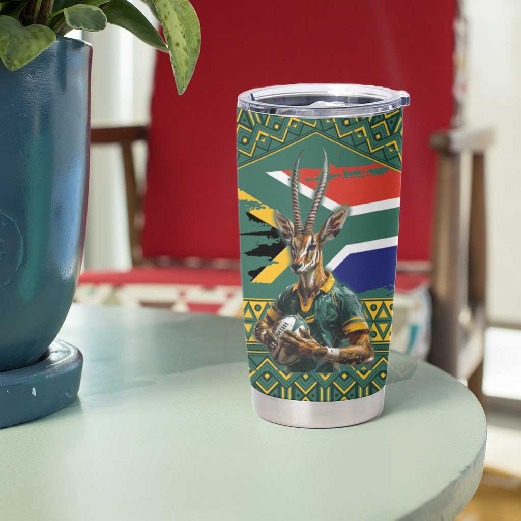 Custom South Africa Rugby Bokke Mascot Tumbler Cup With Flag Style