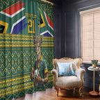 Custom South Africa Rugby Bokke Mascot Window Curtain With Flag Style