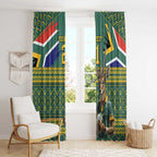 Custom South Africa Rugby Bokke Mascot Window Curtain With Flag Style