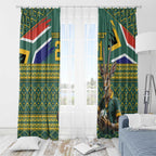 Custom South Africa Rugby Bokke Mascot Window Curtain With Flag Style