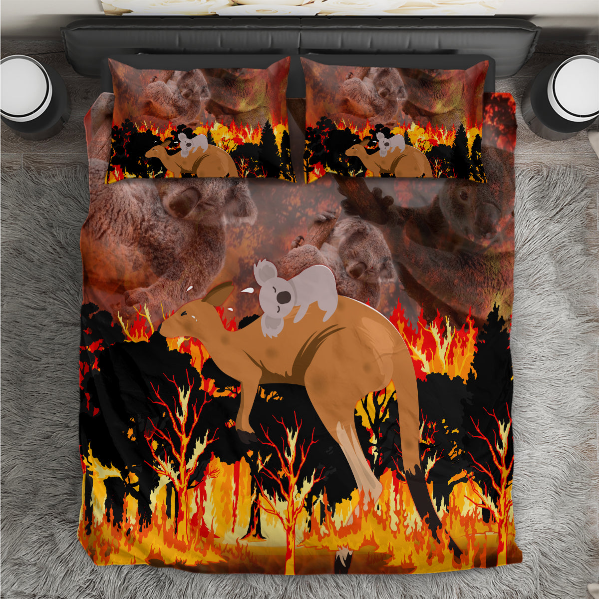 save-wildlife-australia-bedding-set-bushfire-awareness